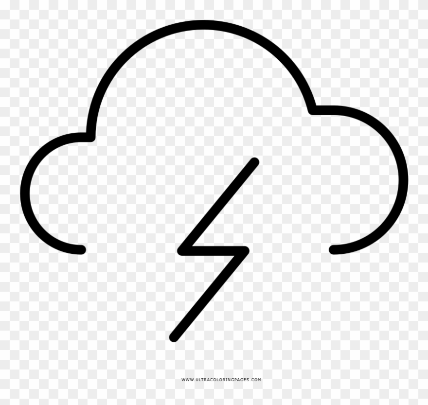 Thunderstorm Coloring Page - Line Art Clipart