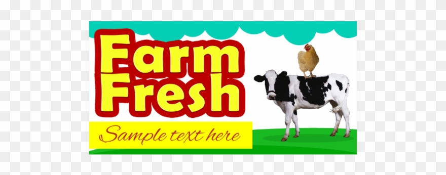Basic Farm Fresh Vinyl Banner - Dairy Cow Clipart