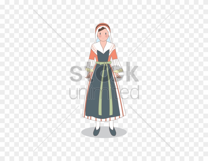 Free Woman Wearing France Dress Vector Image - Design Clipart