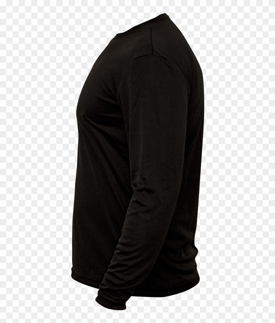 Performance Long Sleeve Shirt - Long Sleeve Black Shirt Side Clipart