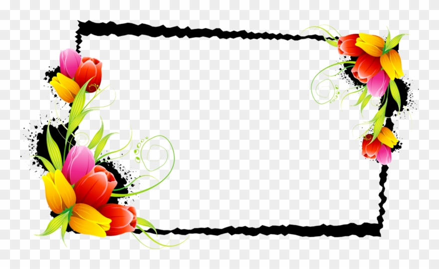 And Decorative Flower Floral Design Frames Borders - Bordas Flores Png Clipart