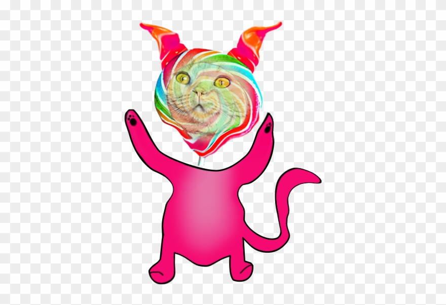 Lolly Pop Cat Yay - Cat Yawns Clipart