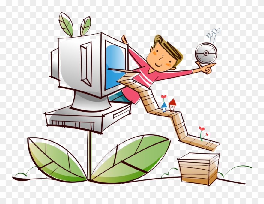 Monitors Royalty Free Clip Art Vector Cartoon - Tv And Computer Cartoon - Png Download