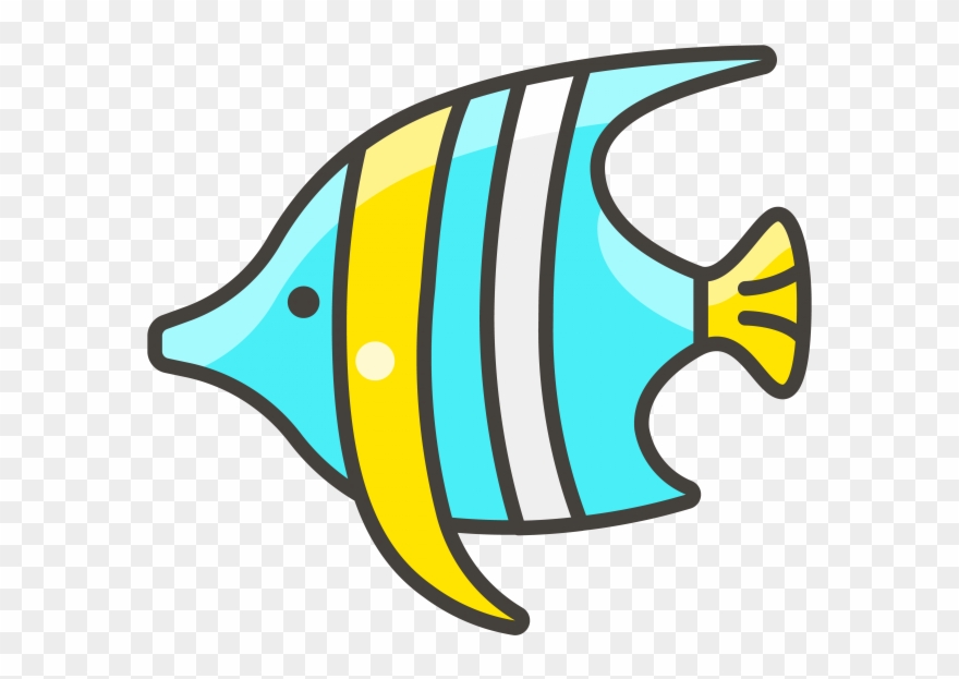 Tropical Fish Emoji Icon - Simple Cute Cartoon Fish Clipart