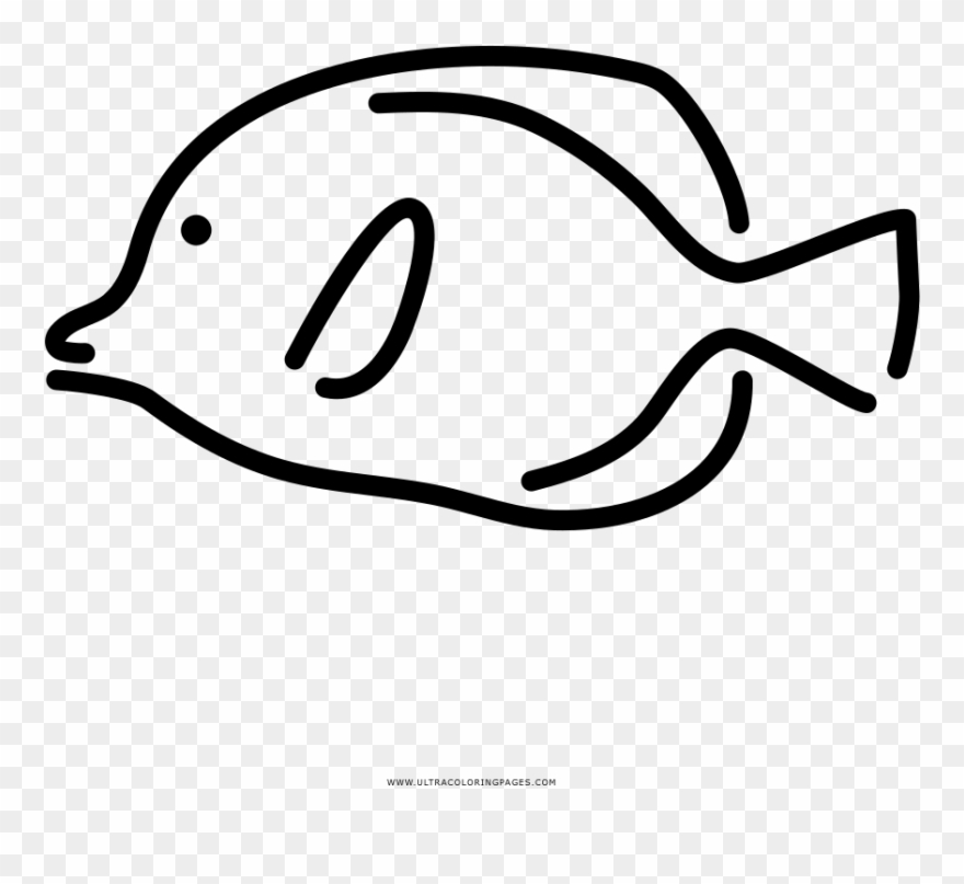 Tropical Fish Coloring Page - Line Art Clipart