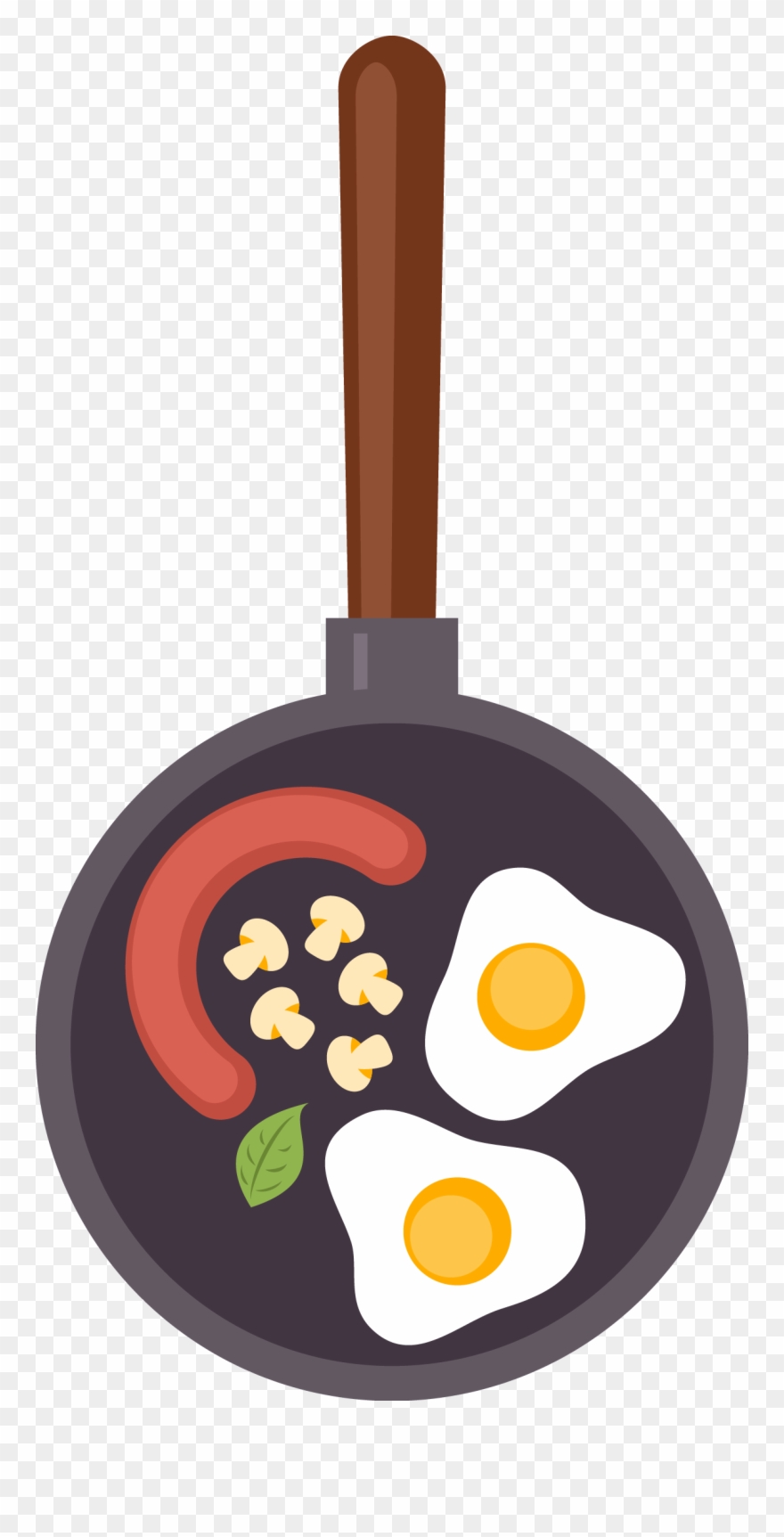 Breakfast Fast Food Eating Wok Transprent Png - Frying Pan With Egg Clipart Transparent