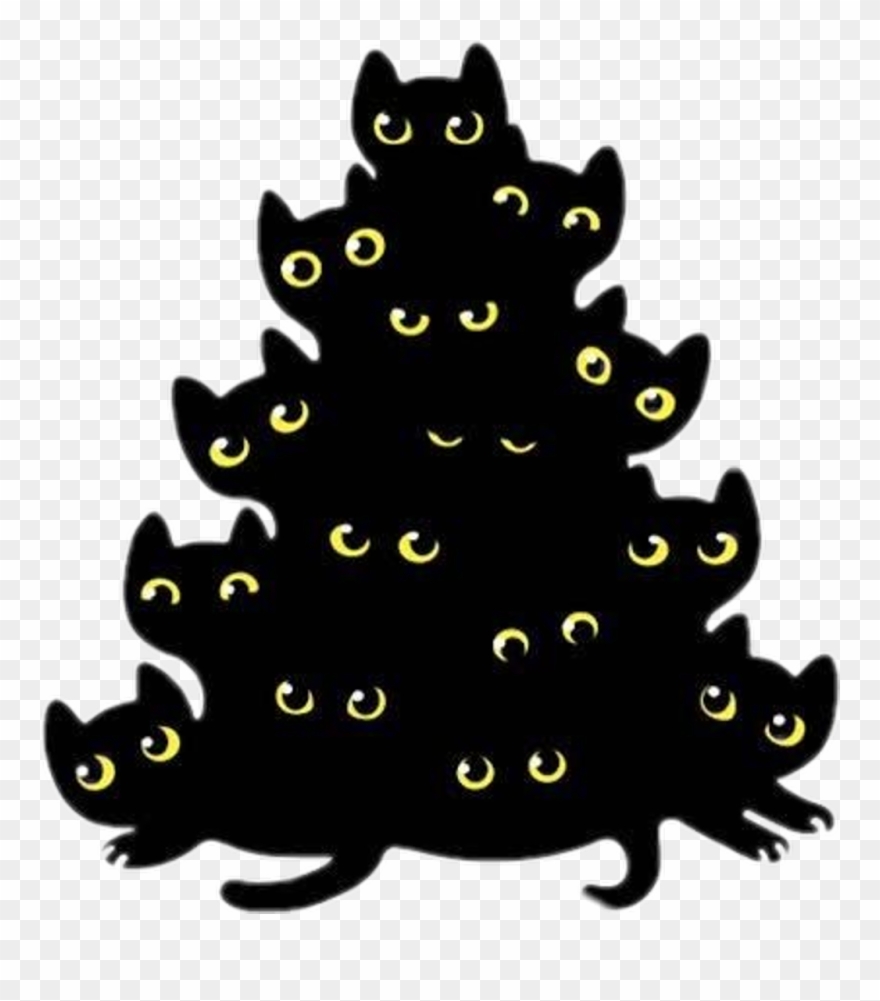 #freetoedit #cute #kawaii #bunchofanimals #bunch #cat - Meowy Christmas Tree Clipart