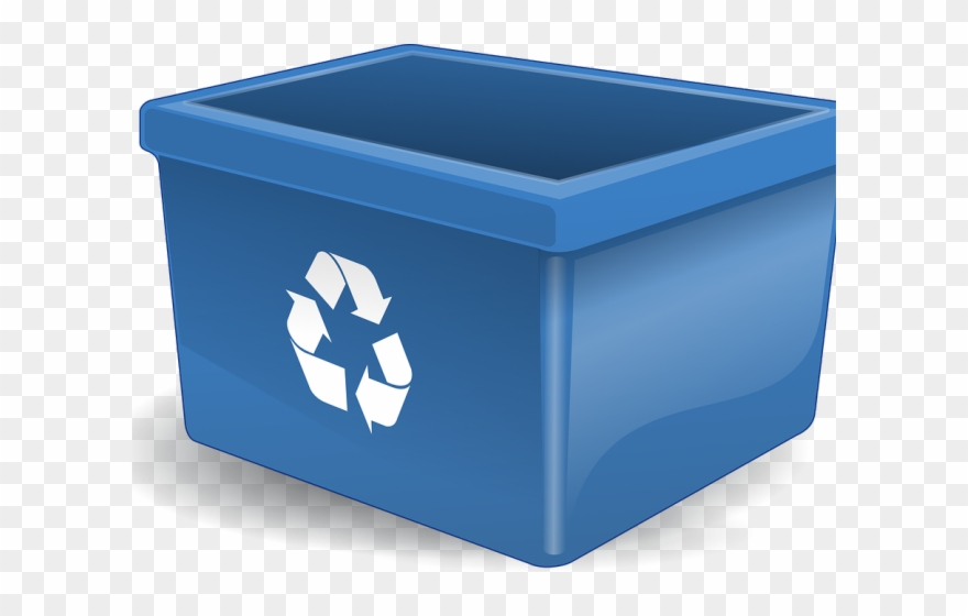Water Clipart Bin - Blue Recycle Bin Clipart - Png Download