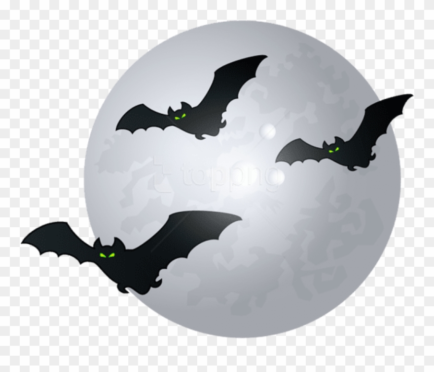 Free Png Download Halloween Moon With Bats Png Images - Vampire Bat Clipart