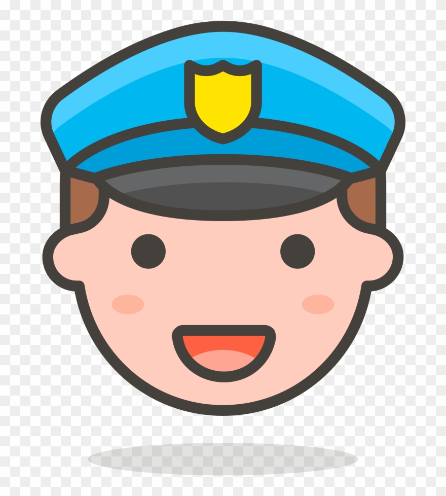 188 Man Police Officer - Policia Emoji Clipart