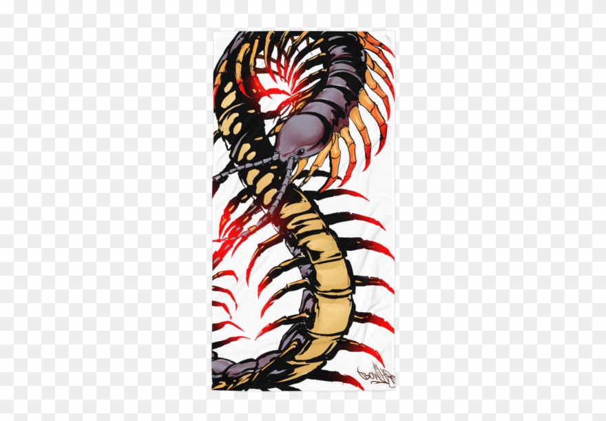 Centepede Beach Towel - Illustration Clipart