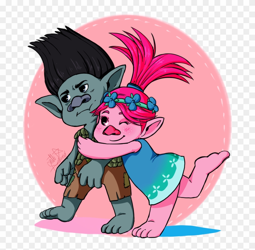 Troll Love By Taledemon - Trolls Branch And Poppy Love Clipart