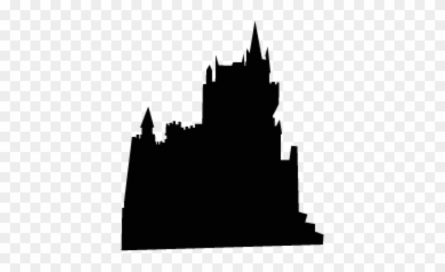 Mansion Clipart Silhouette - Halloween Cartoon - Png Download