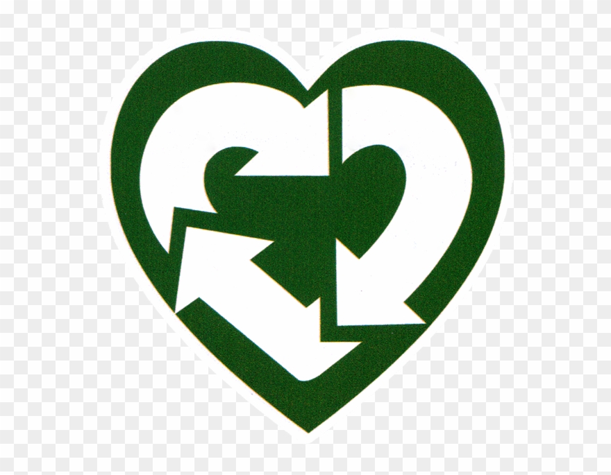 Small Bumper Sticker / Decal - Reduce Reuse Recycle Heart Clipart