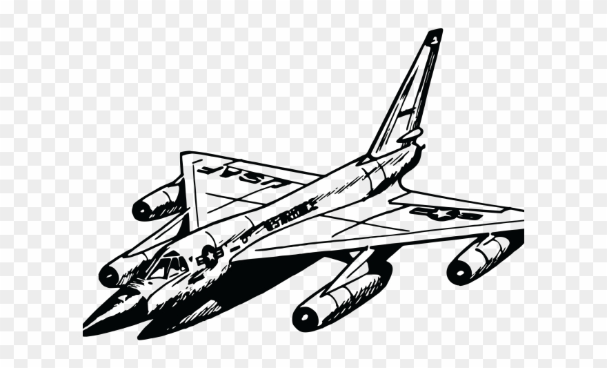 Jet Clipart Line Drawing - Fighter Jet Colouring Pages - Png Download