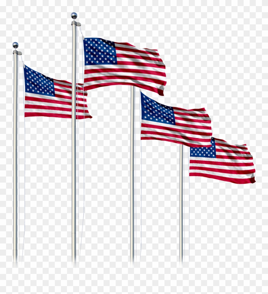 American Flag Pole Png - Usa Banner Png Clipart