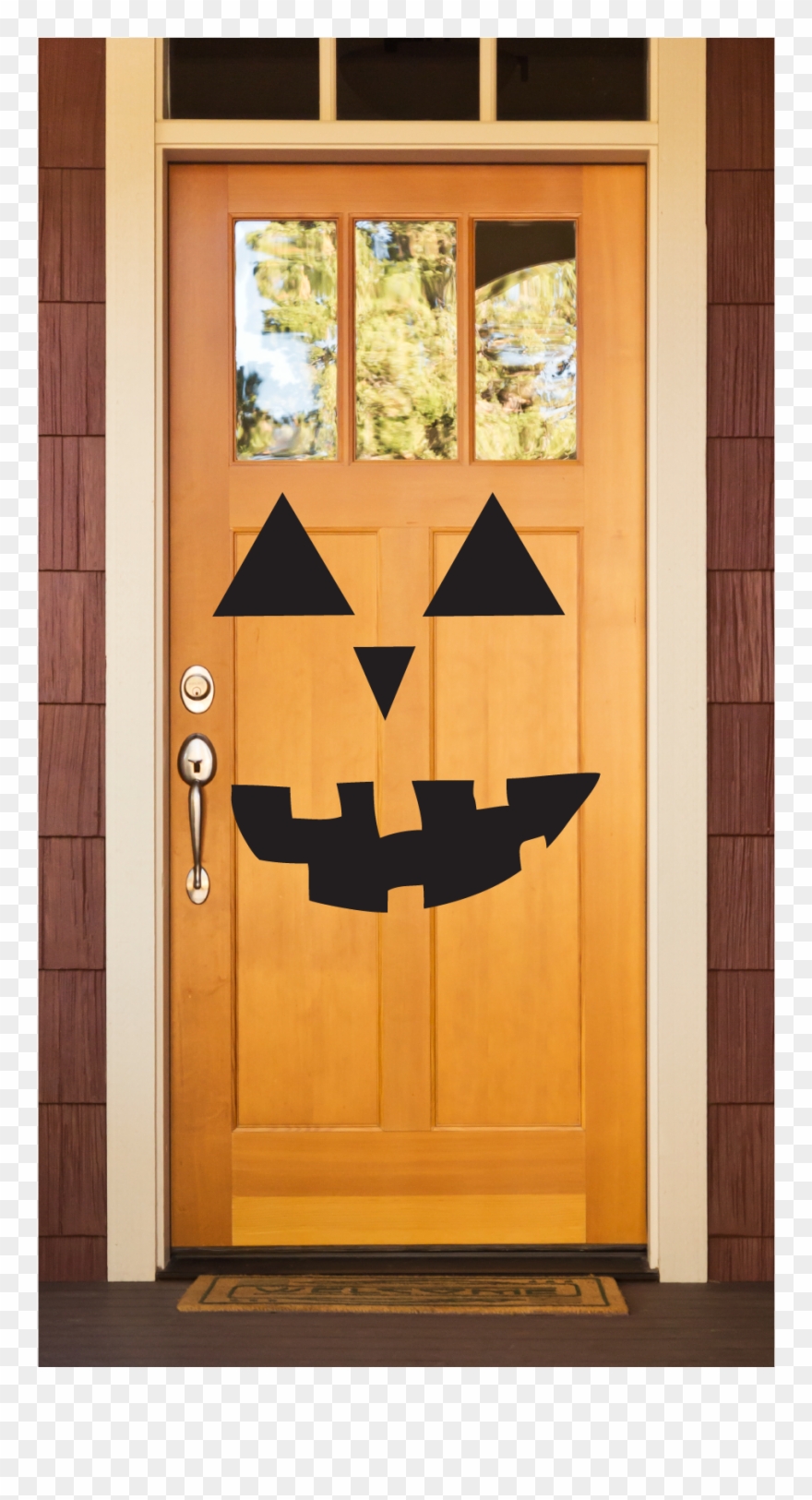 Jack O' Lantern Face Door - Halloween Jack O Lantern Door Clipart