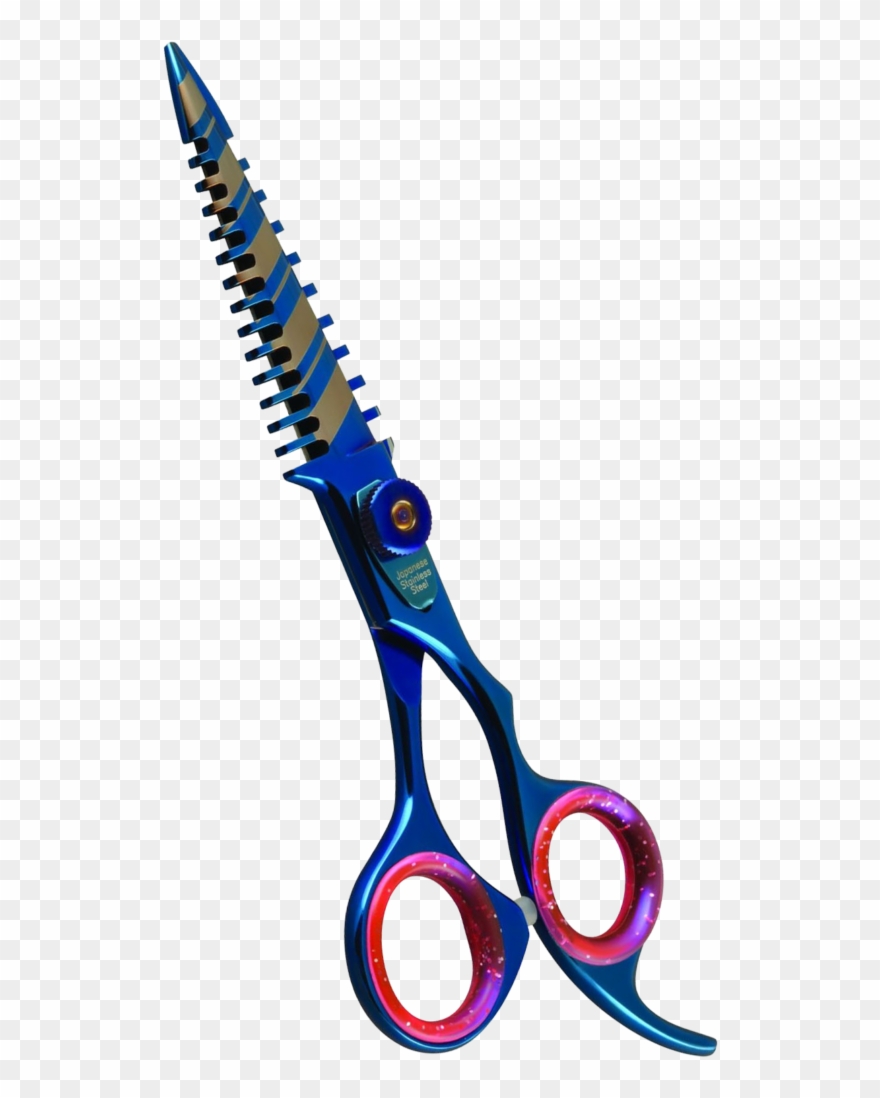 Professional Samurai Blending Shear In Blue Titanium - Scissors Clipart