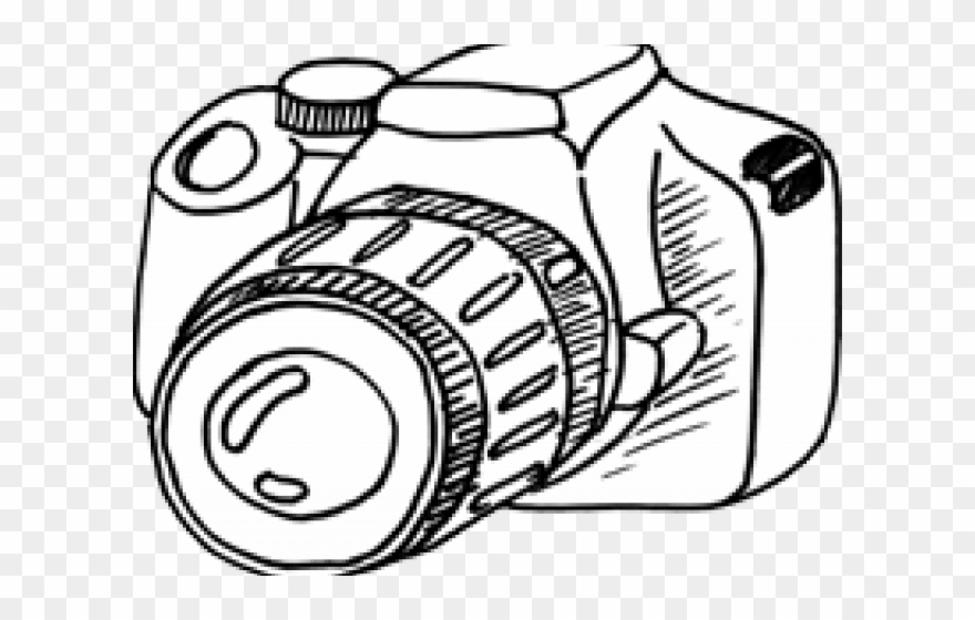 Drawn Camera Camer - Dslr Camera Clipart