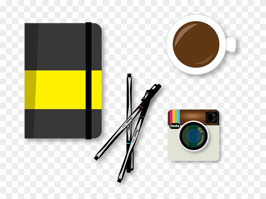 Designer Tools Illustration Instagram Sharpie Pen Coffee - Graphic Design Clipart