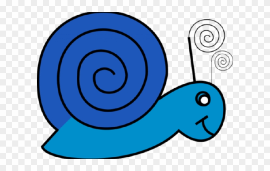 Blue Car Clipart Slow - Salyangoz Cizimi - Png Download