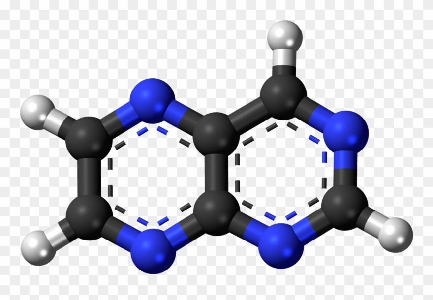 Pteridine 3d Balls 2 - Quinoline 3d Structure Clipart