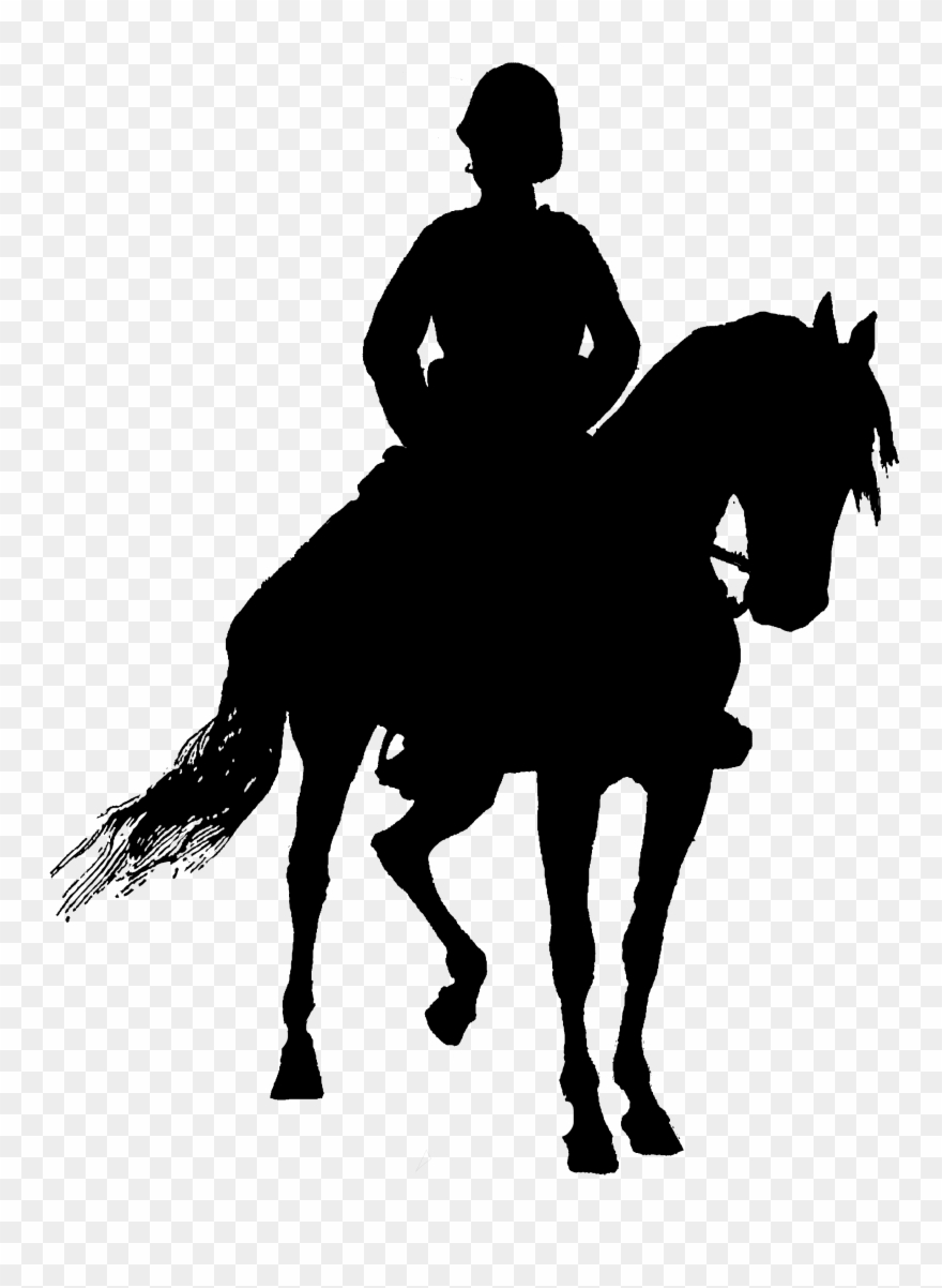 2001 Mounted Police Silhouette Free Vintage Clip Art - Horse Riding Silhouette - Png Download