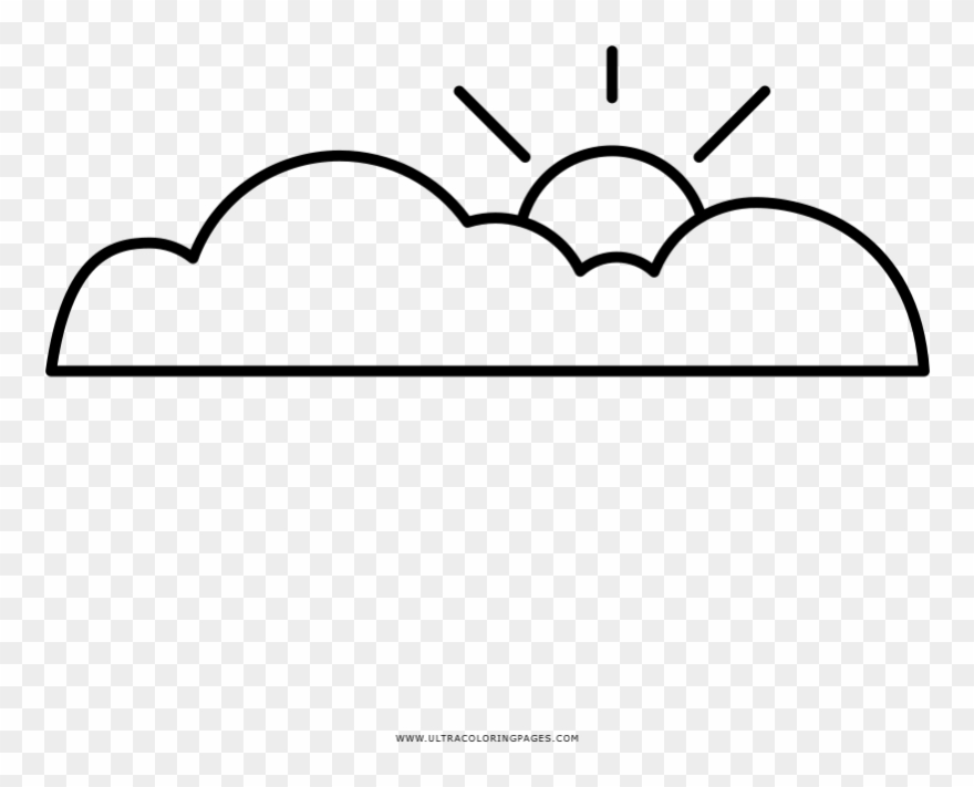 Partly Cloudy Coloring Page Clipart