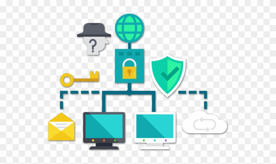Database Clipart Computer Network - Managed Security Service Icon - Png Download