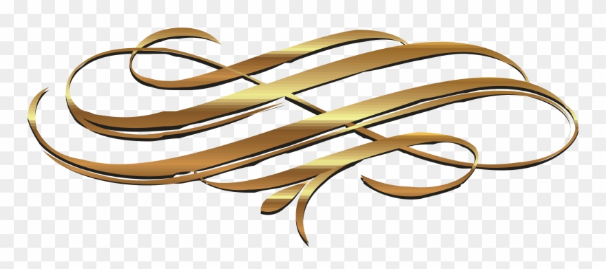 Euclidean Gold Transprent - Transparent Gold Flourish Clipart
