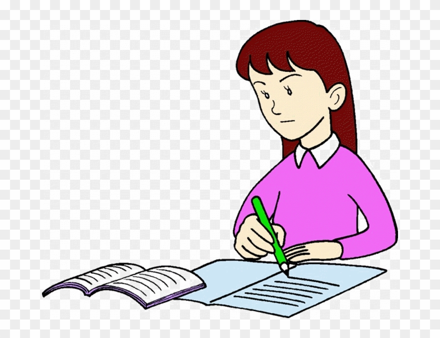 Girl Writing Clipart - Png Download