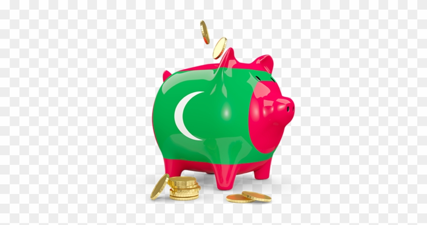 Piggy Bank With Brazil Flag Clipart