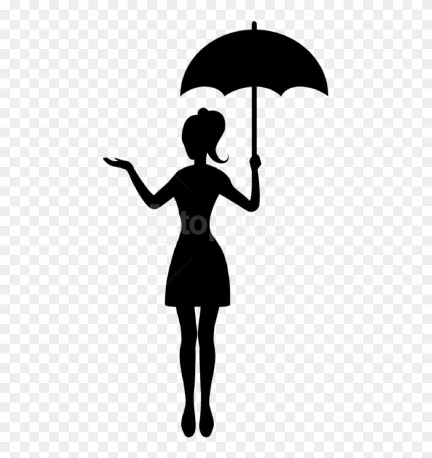 Free Png Girl With Umbrella Silhouette Png - Girl With Umbrella Clip Art Transparent Png