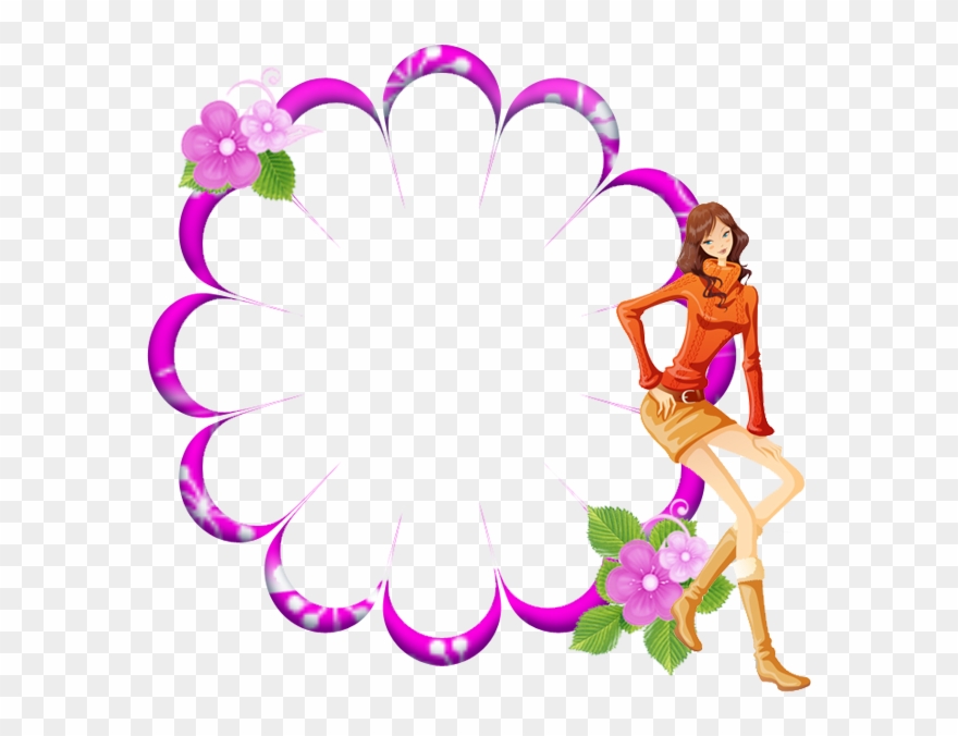 Flower Portable Design Graphics Border Network - Vector Girls Clipart