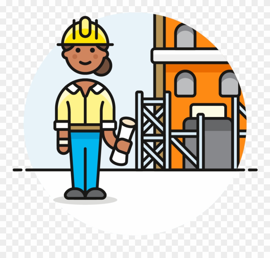 49 Constructing Site Foreman Female African American - Cartoon Clipart