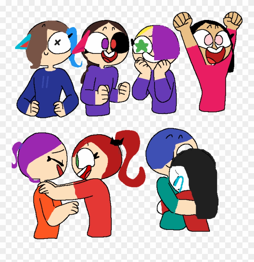 Gave Three People Outfit Hair And Accessory Updates - Cartoon Clipart