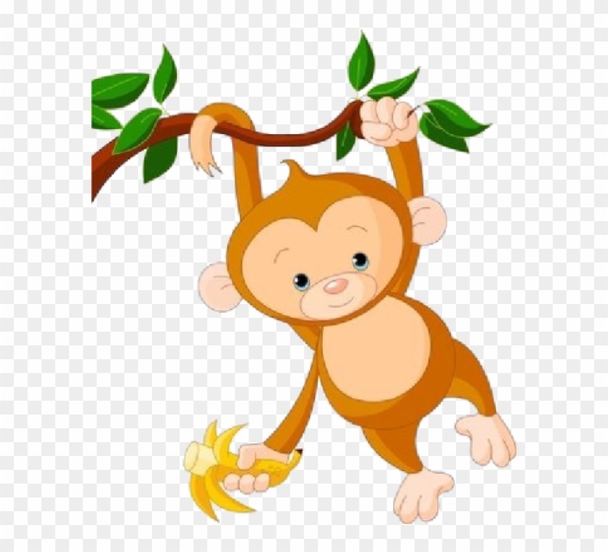 Hanging Monkey Clipart - Monkey On Tree Clipart - Png Download
