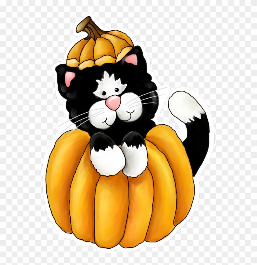 Clipart Cute Fall Cute Fall Scene Clipart - Fall Cat Clipart - Png Download