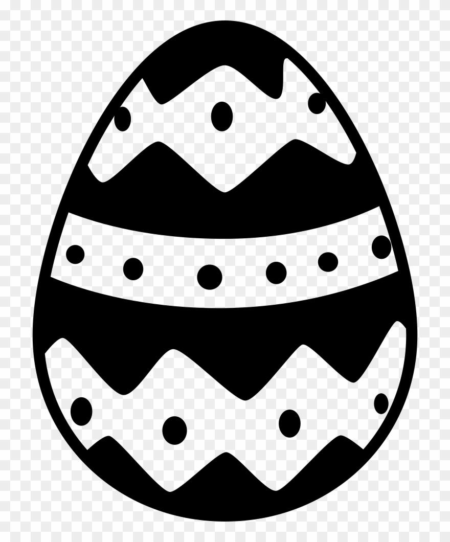 Rhomb Clipart Spring - Easter Egg Vector Black And White - Png Download