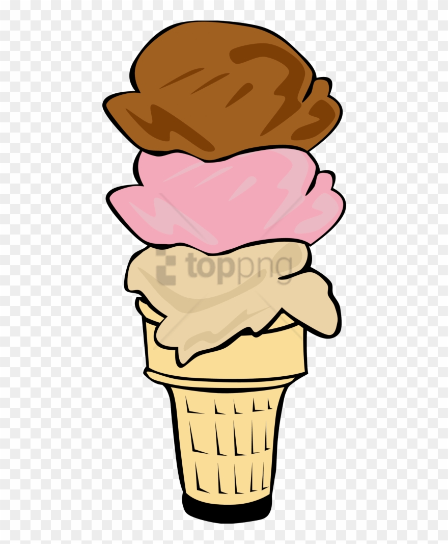Free Png Food And Drink- Ice Cream Cone Png Image With - 3 Scoop Ice Cream Cone Clip Art Transparent Png