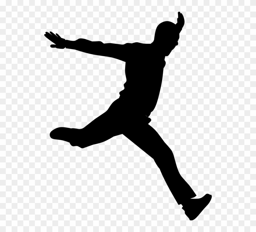Silhouette, Jumping, Running, Men, Businessman - Silhouette Jumping Clipart