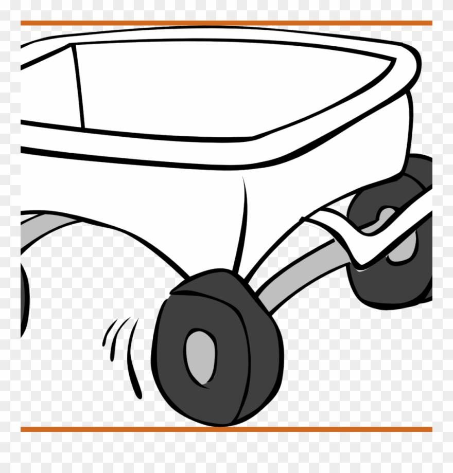 Horse Cart Coloring Pages With Challenge Wagon Page - Cart Clipart Black And White - Png Download