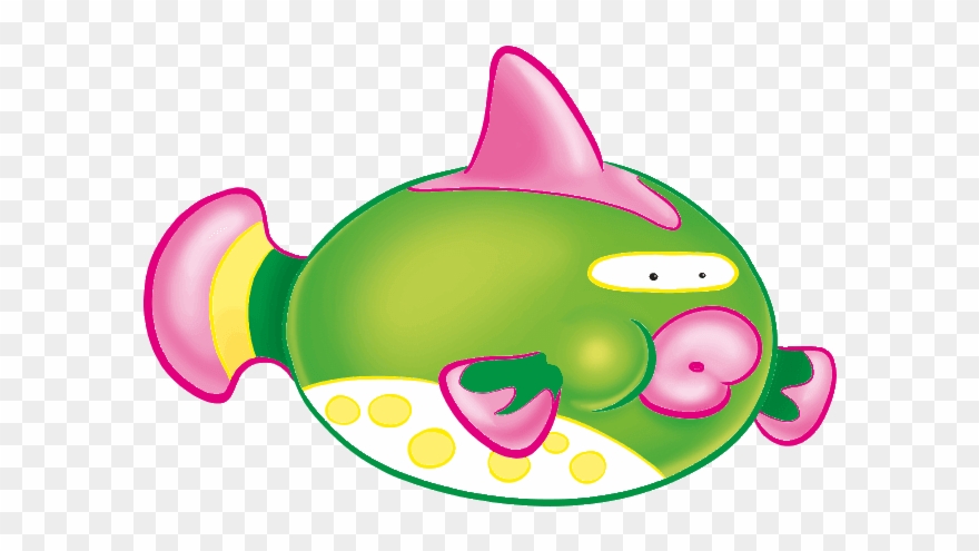 Green Puffer Fish⇄ - Cartoon Clipart