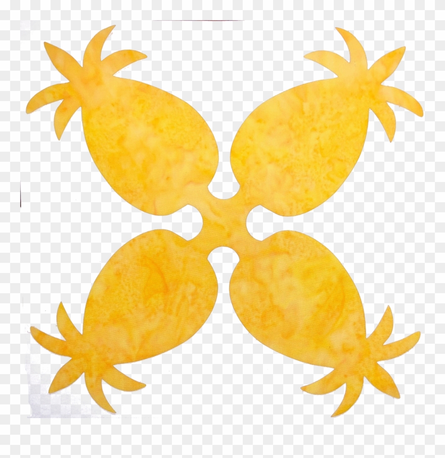 Pineapple 2 Hawaiian Fusible Applique - Illustration Clipart