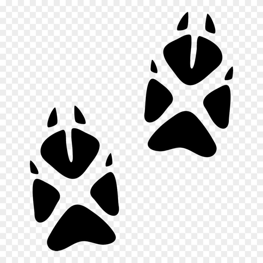 Fox Tracks Rubber Stamp - Fox's Paws Stencil Clipart