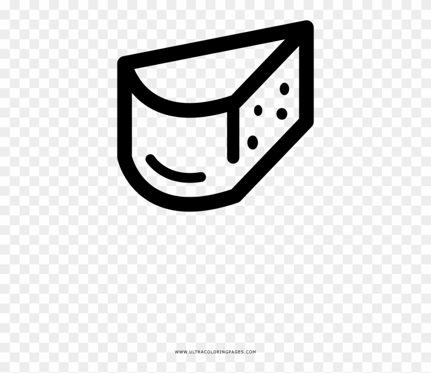 Cheese Slice Coloring Page Clipart