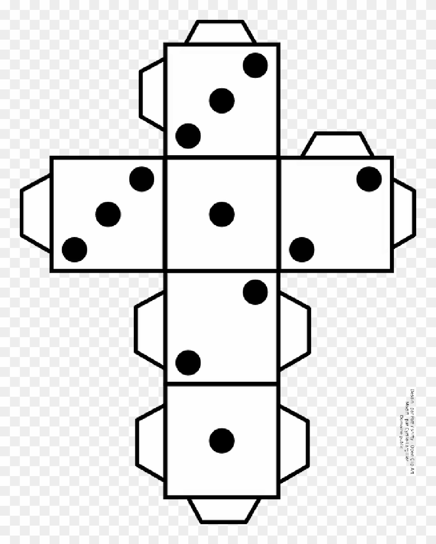 Cube, Dice, Handicrafts, Tinker, Dots, Counting - Net Of A Dice Clipart