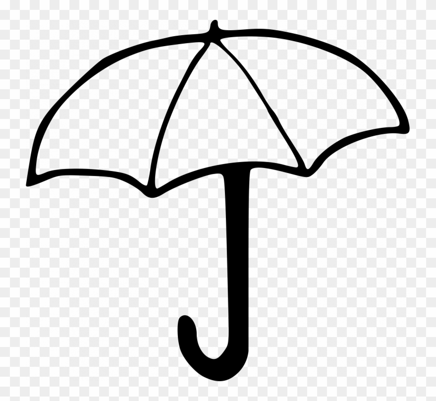 Best Hd Umbrella Clip Art Black And White Images - Umbrella Outline - Png Download