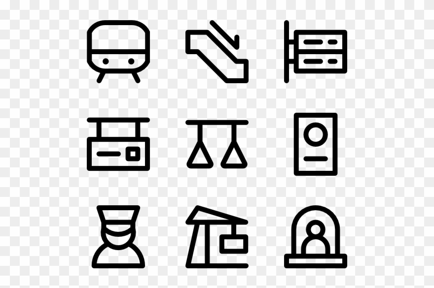 Public Transportation - White Icons Png Clipart