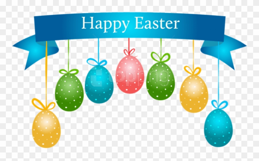 Free Png Download Happy Easter Banner With Hanging - Transparent Background Happy Easter Clipart
